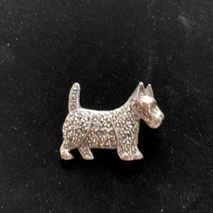 Vintage 925 Sterling Silver Dog Pin